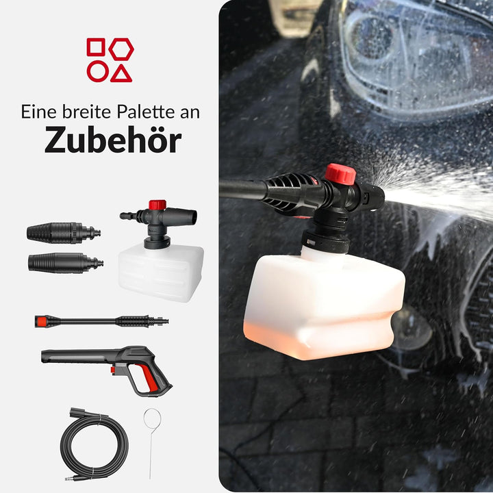 Hochdruckreiniger mit Aluminiumpumpe 220 bar | 450 l/h Fördermenge | 1800 W Leistung | 5m Hochdrucks