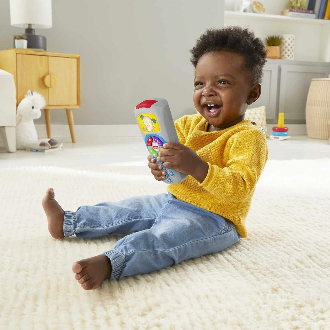 Fisher-Price Lernspass Lernspielzeug für Babys Hündchen-Fernbedienung Spielzeugfernbedienung mit Mus