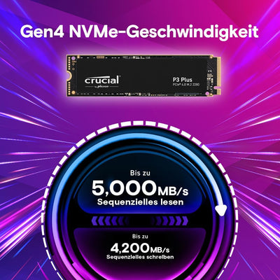 Crucial P3 Plus 1TB M.2 PCIe Gen4 NVMe Interne SSD - Bis zu 5000MB/s - CT1000P3PSSD801 (Acronis Edit