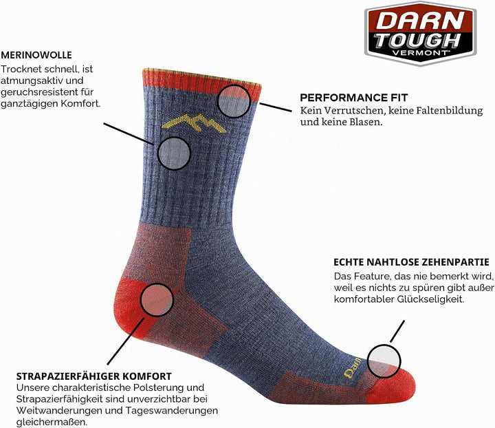 Darn Tough Herren Socken, XL denim