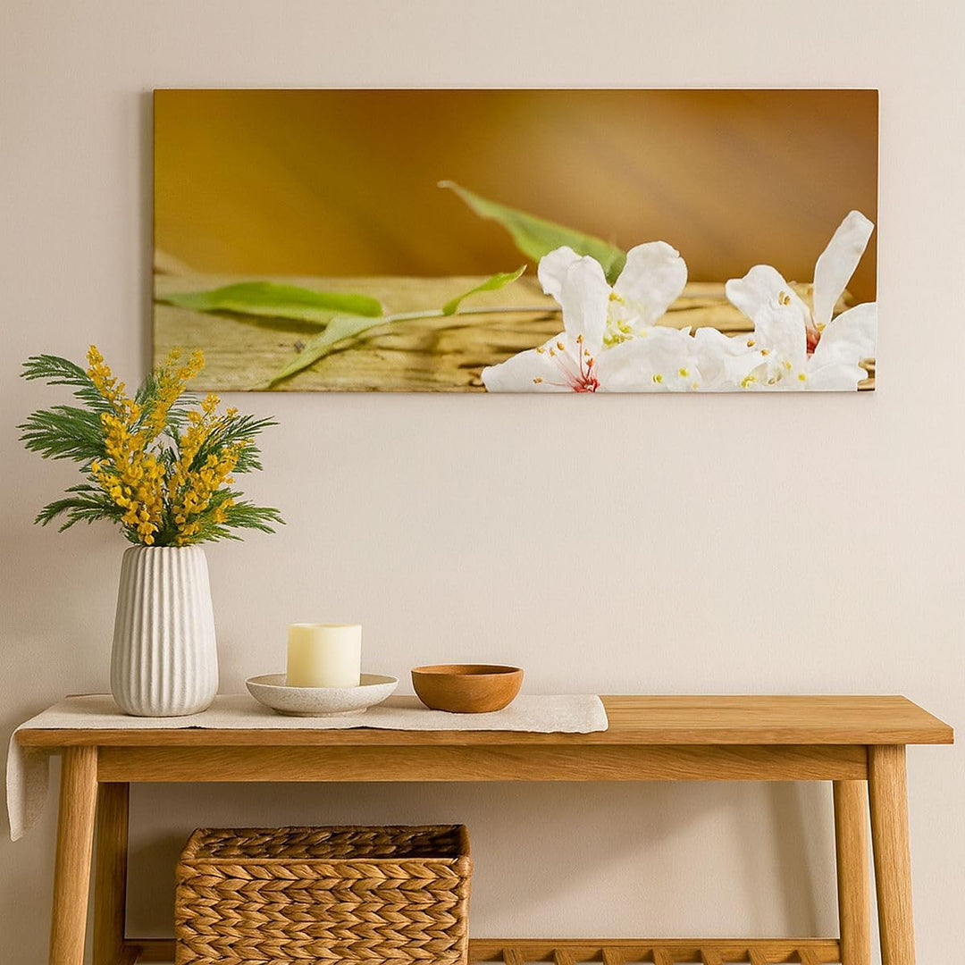 Wandbilder Dekoration Wohnzimmer Asien spa bambus blume Panorama Bilder auf Leinwand 120x50cm Leinwa
