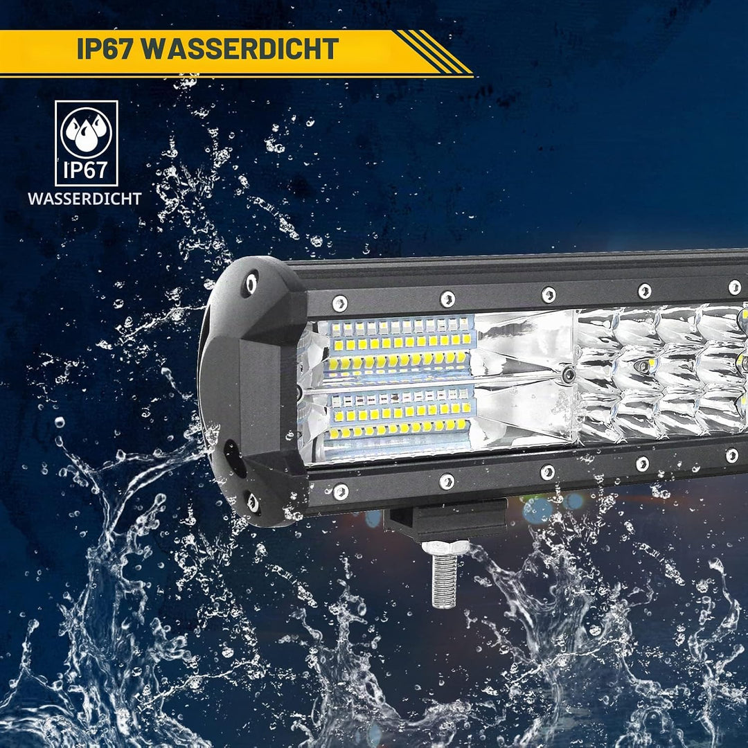 Willpower 51cm 288W LED Arbeitsscheinwerfer Bar LED Scheinwerfer 12V 24V mit Kabelbaum Flutlicht Ref