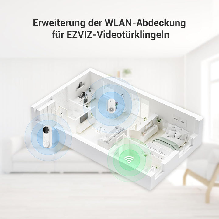 EZVIZ Indoor WLAN Chime CH1 | 0–72 dB einstellbare Lautstärke, 20 Klingeltöne, Plug-in-Installation,