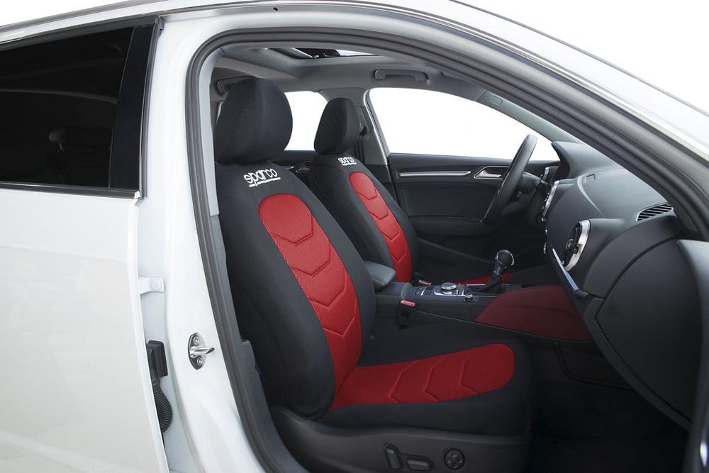 Sparco SPC1019RS Autositzbezug-Set, S-Line Corsa, 11-teilig, Rot