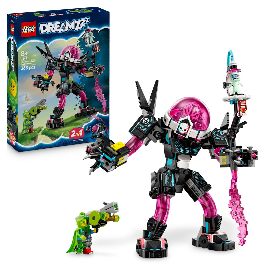 LEGO DREAMZzz 2in1 Mateo vs. Cyber Brain Mech - Modular Robot Toy for 8+ Year Old Boys & Girls - Reb