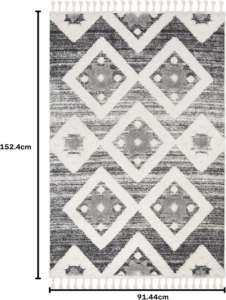 SAFAVIEH Zottelig Teppich für Wohnzimmer, Esszimmer, Schlafzimmer - Moroccan Tassel Shag Collection,