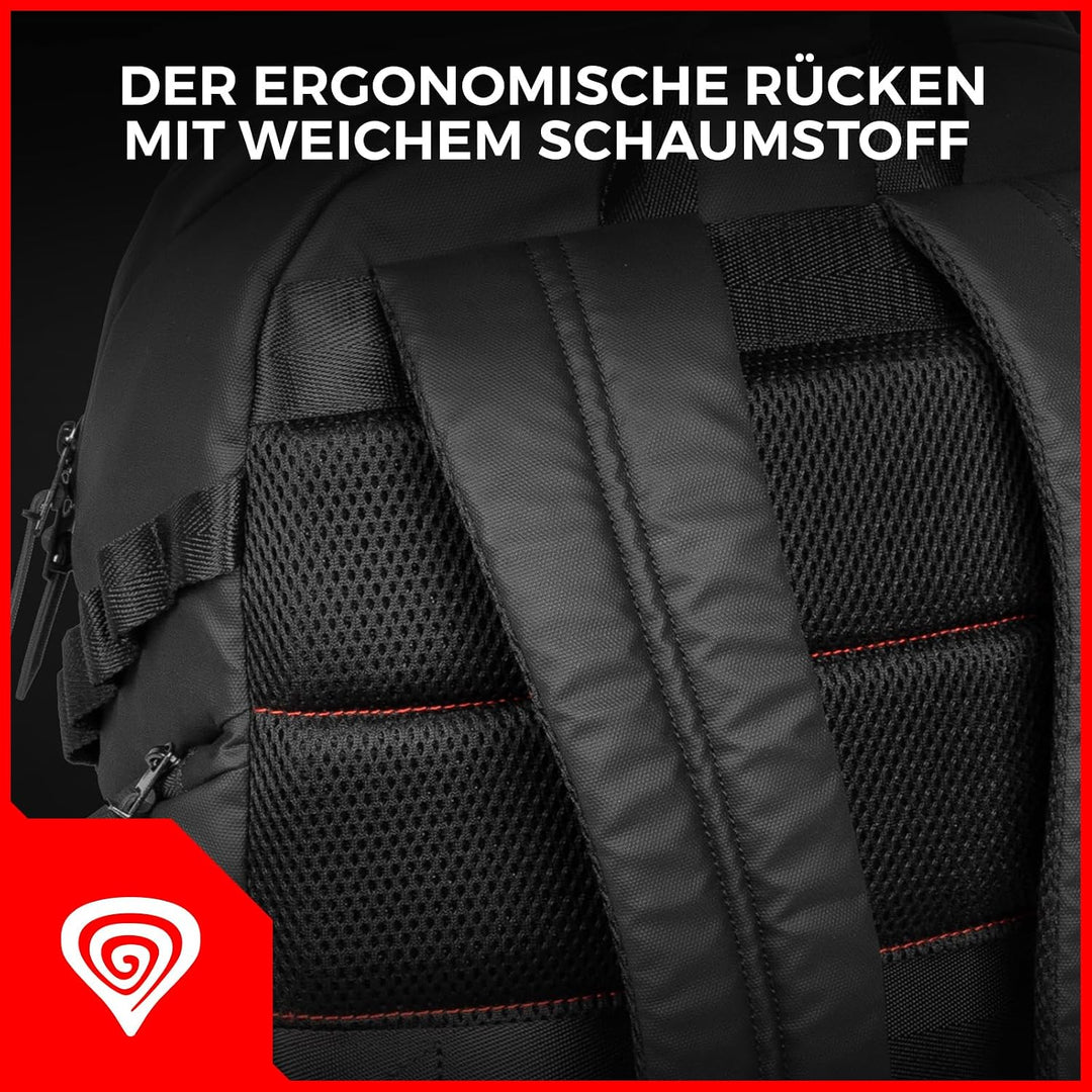 Genesis Pallad 420 Rucksack 15,6 Zoll / 18 L | Laptop-Rucksack mit 6 Taschen, Tabletfach, Trolley-Sy