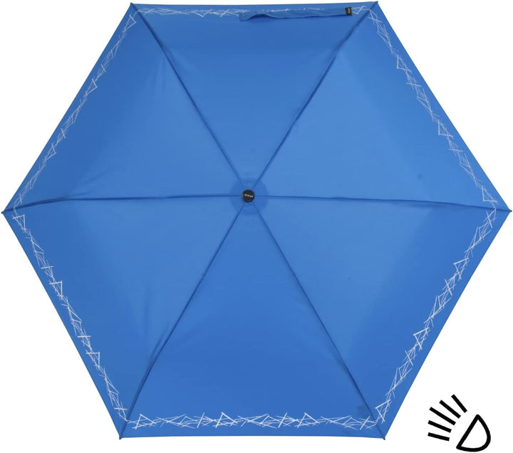 Knirps 4Kids Kinder-Taschenschirm reflective mit Reflexborte - blue, blue