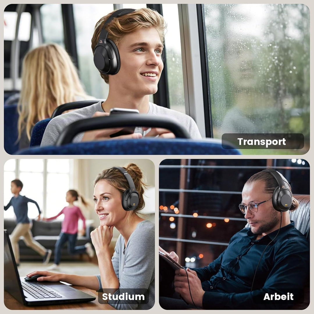 Riibox Y7Pro kabelloser Bluetooth Over-Ear-Kopfhörer mit Hybrid Active Noise Cancelling, 100h Spielz