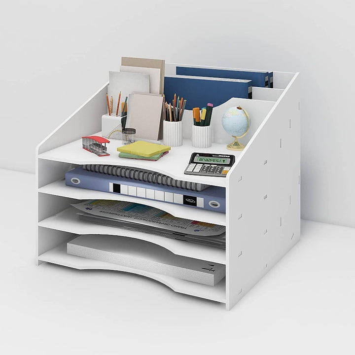 PUNCIA Dokumentenablage A4 Briefablage 4 Ablagefächer PVC Schreibtisch Datei Organizer Papierablage