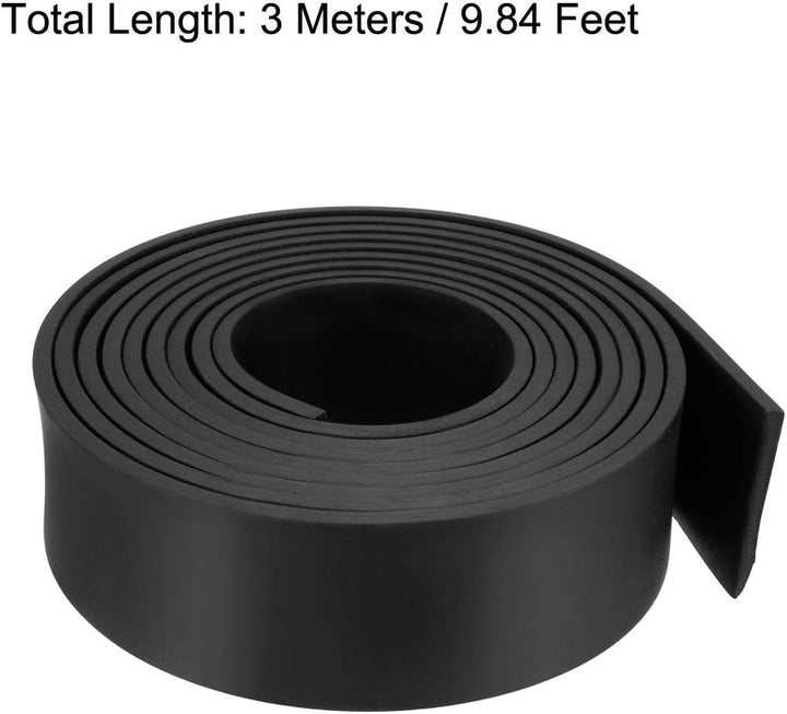sourcing map Gummidichtung Gummistreifen Massiver Rechteck 50mm Breit, 5mm Dick, 3 Meter Lang, Schwa
