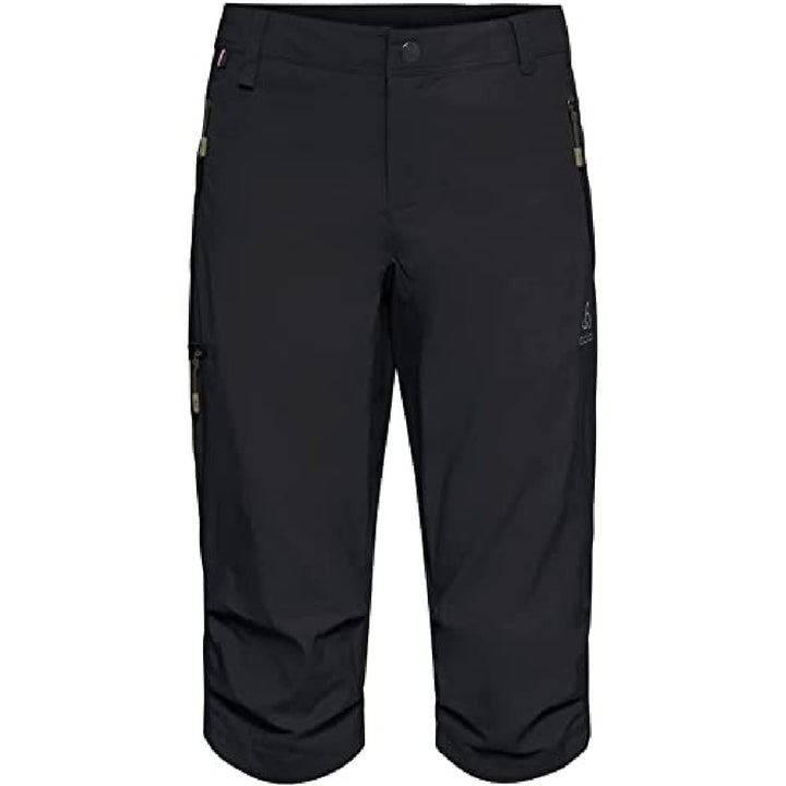 Odlo Damen 3/4 Wanderhose Wedgemount_560451 34 Schwarz, 34 Schwarz