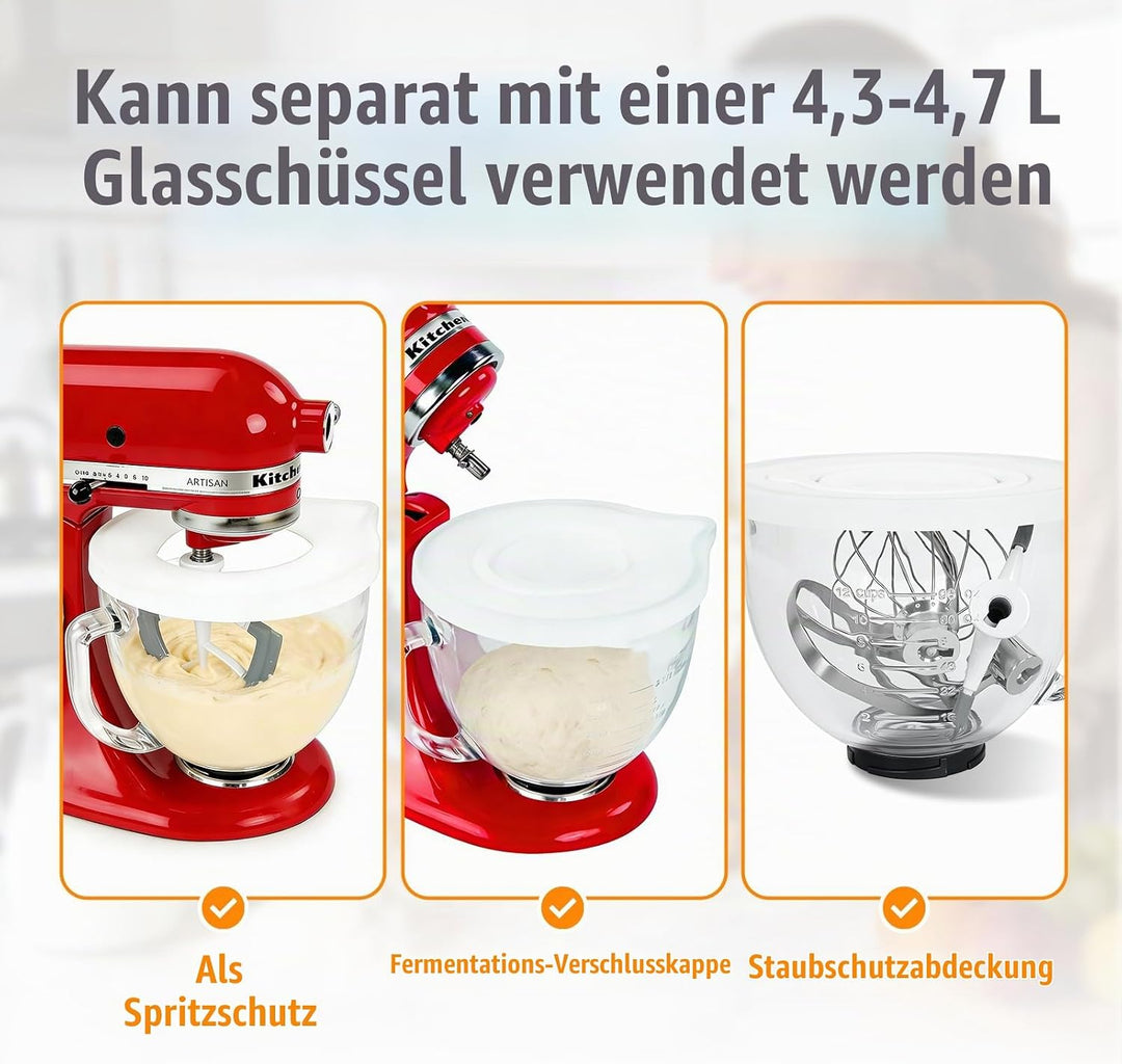 Silikon Einlagen, kompatibel mit Kitchen Aid 4,5-5 Quart Mixer mit kippbarem Kopf, 2 Einlagen mit De