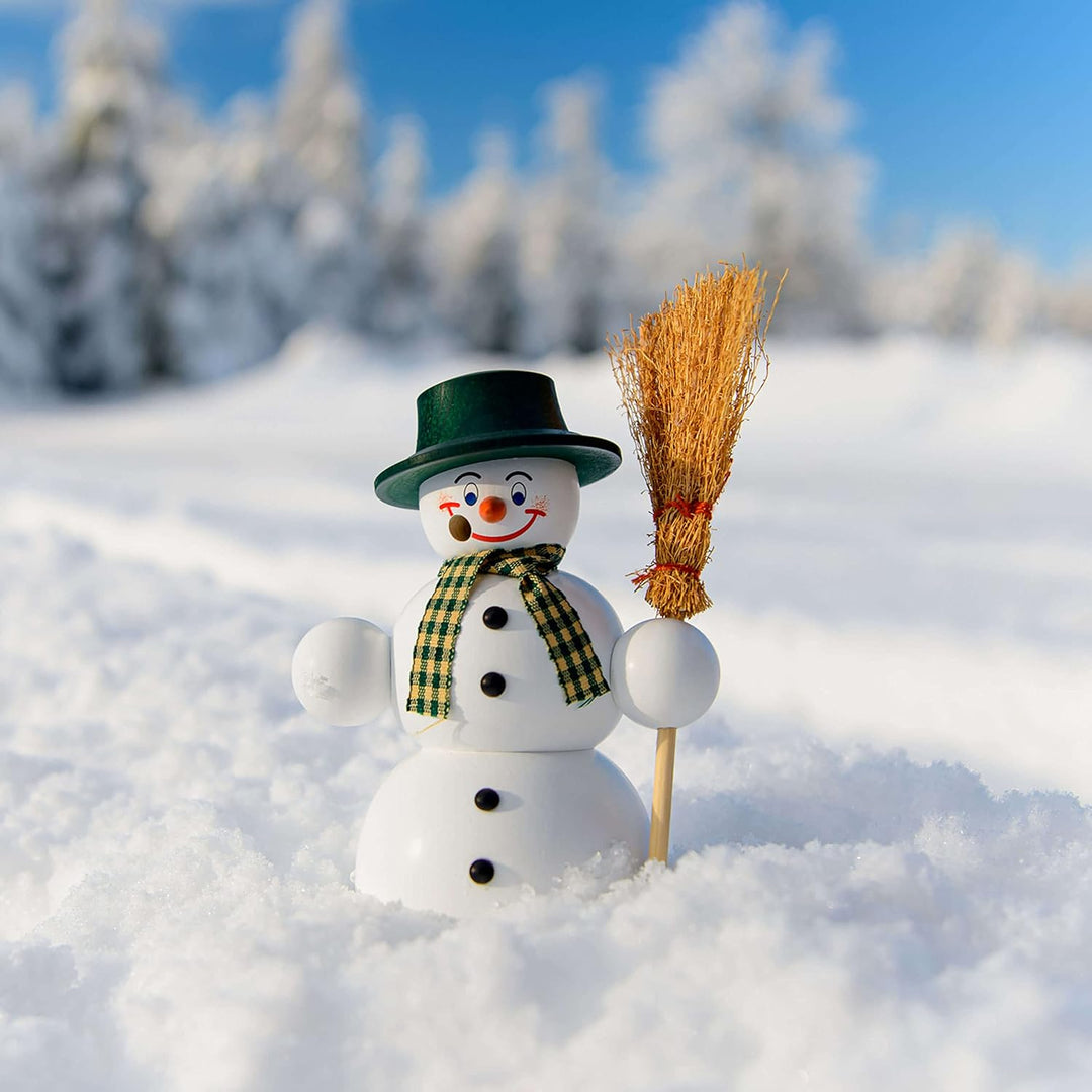 Seiffener Volkskunst | Räuchermännchen | Räucherfigur 16 cm | Schneemann | Original Erzgebirge | 122