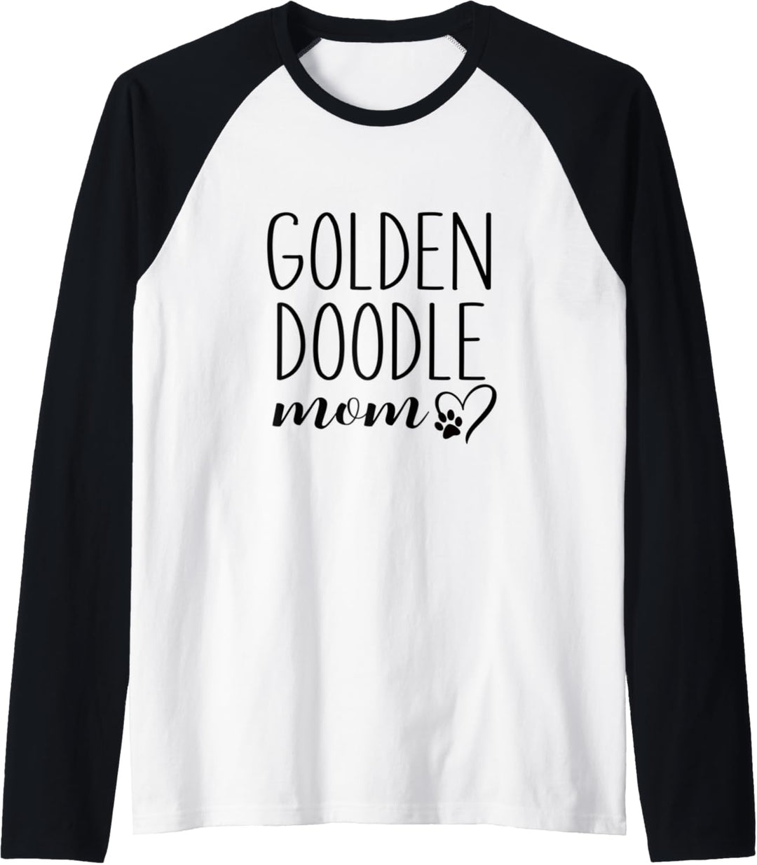 Dog Paw Print Heart Goldendoodle Mom Raglan