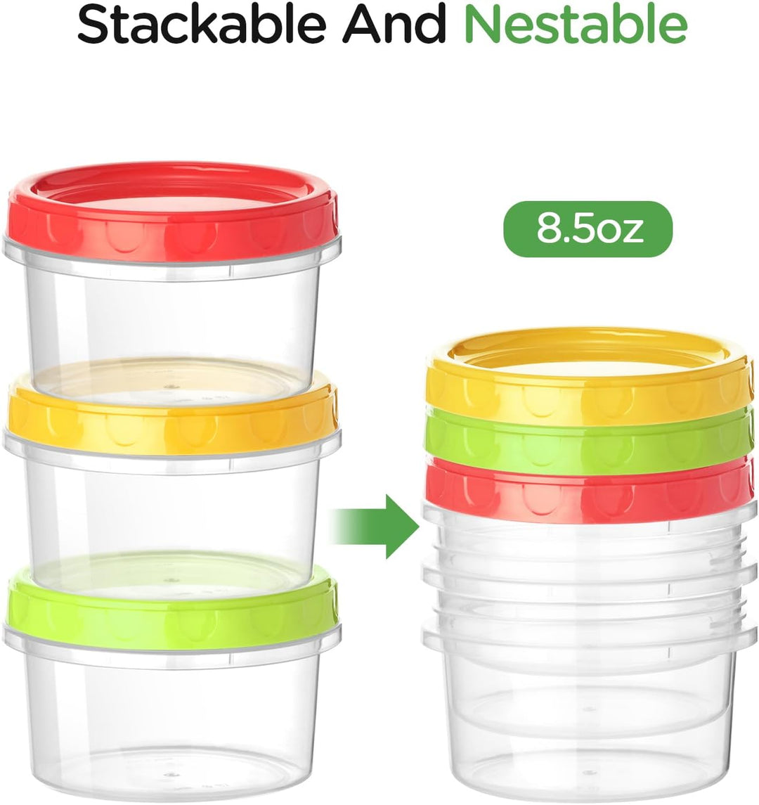 VINATO 18Pcs Frischhaltedosen Mit Deckel, 250ml Kleine Dosen Mit Deckel Plastik, Lebensmittelbehälte
