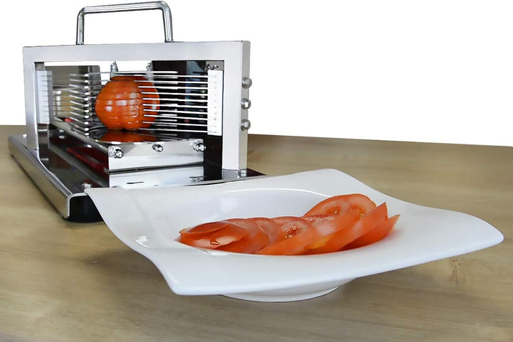 Beeketal 'BTS4' Profi Gastro Tomatenschneider mit Schlittensystem und extrem scharfen Edelstahl Well
