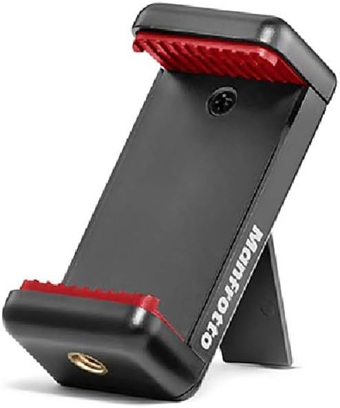 Manfrotto MKPIXICLMII-BK, Mini-Stativ mit universeller Smartphone-Klemme, Made in Italy, für iPhone