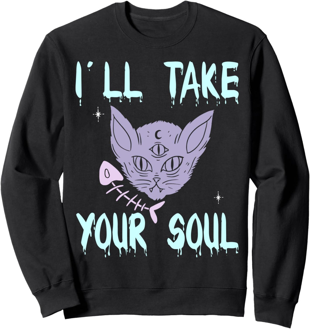 Niedliche Pastell-Gothic-Katze Kawaii I´ll take your soul Sweatshirt