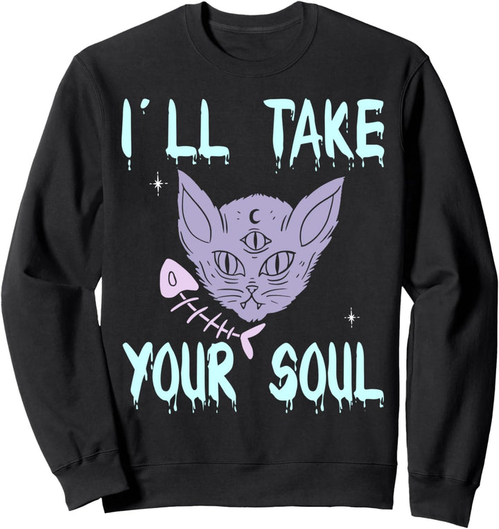 Niedliche Pastell-Gothic-Katze Kawaii I´ll take your soul Sweatshirt