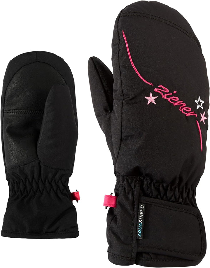 Ziener Mädchen LULANA AS MITTEN GIRLS glove junior Ski-handschuhe Schwarz 7, Schwarz 7