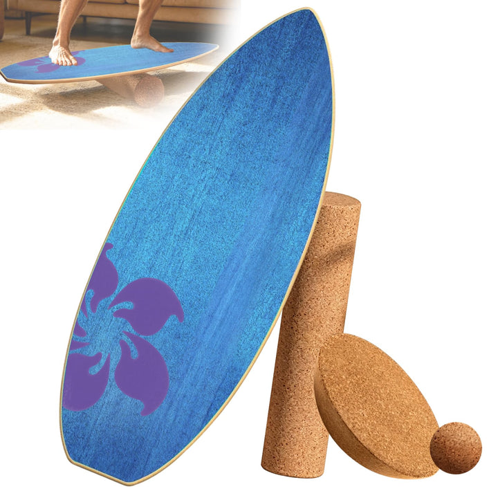 Balance Board Erwachsene, Surfing balance board aus Echtholz, Balance Trainer mit Rutschfester Gleic
