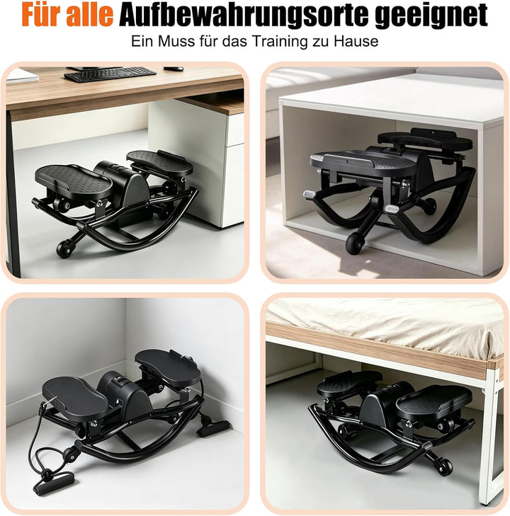 Stepper,Rock Stepper,Mit Power Ropes Sidestepper,fitnessgeräte für zuhause,Trainer bis 200kg,für eff