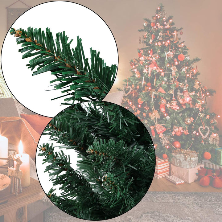 BB Sport Christbaum Weihnachtsbaum 210 cm Dunkelgrün PVC Tannenbaum Künstlich Standfuss Klappsystem