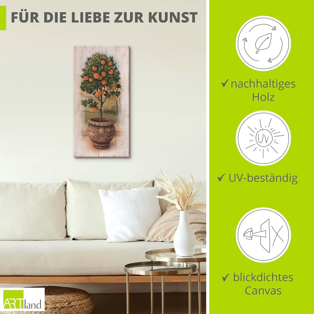 ARTland Leinwandbilder Wandbild Bild auf Leinwand 50x100 cm Pflanzen- &amp; Blumen Bäume Obstbaum U0PV O