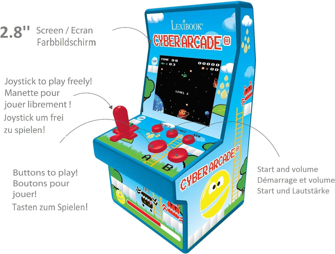 Lexibook Retro spielkonsole Cyber Arcade® 200 spiele, 2,8” LCD-Farbbildschirm JL2940