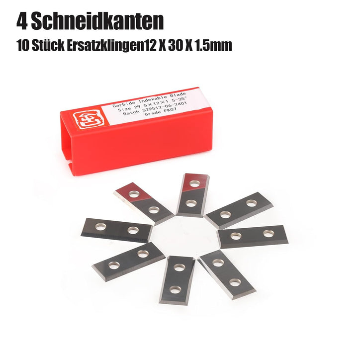 Trvoxviq 4 Schneidkanten Wendeschneidplatten Austauschbare Hartmetall-Wendemesser 1.5mm Dicke, 10 St