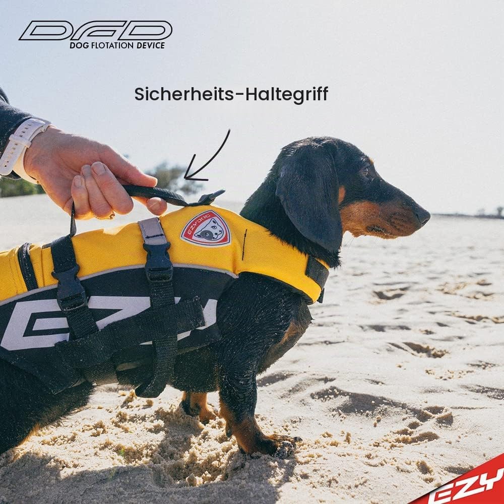EzyDog DFD Schwimmweste Hund - Hundeschwimmweste - Schwimmwesten für Hunde - Grössenverstellbar mit