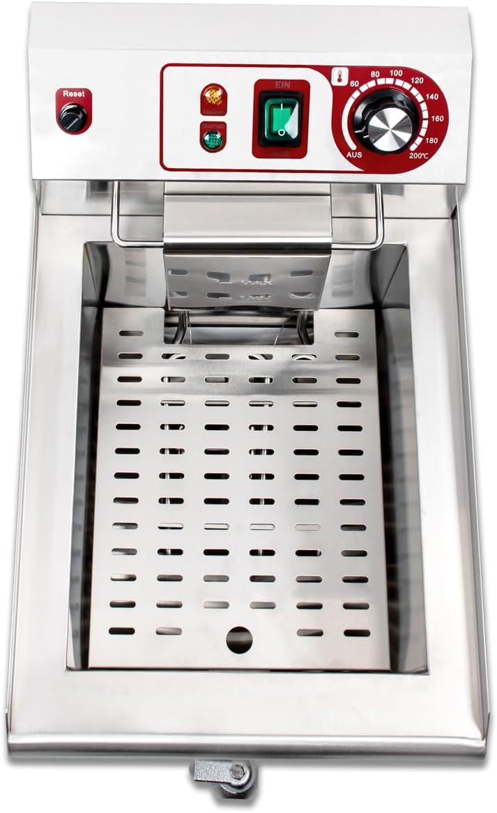 Beeketal 'BWF-131P' Profi Gastronomie Kaltzonen Fritteuse (13 Liter Volumen für max. 8,5 Liter Öl) E