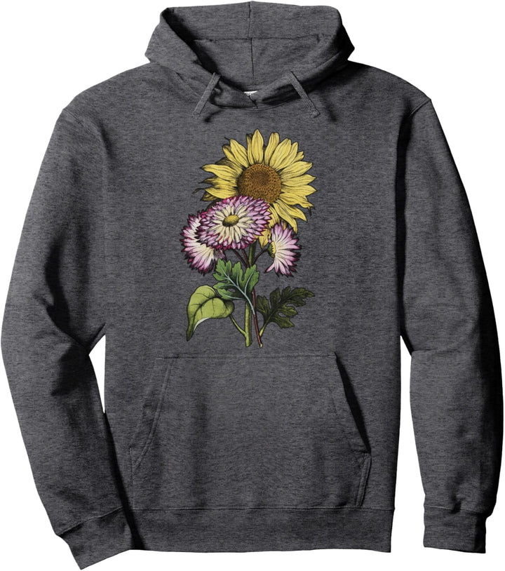 Trendy Large Sunflower Bouquet Pullover Hoodie