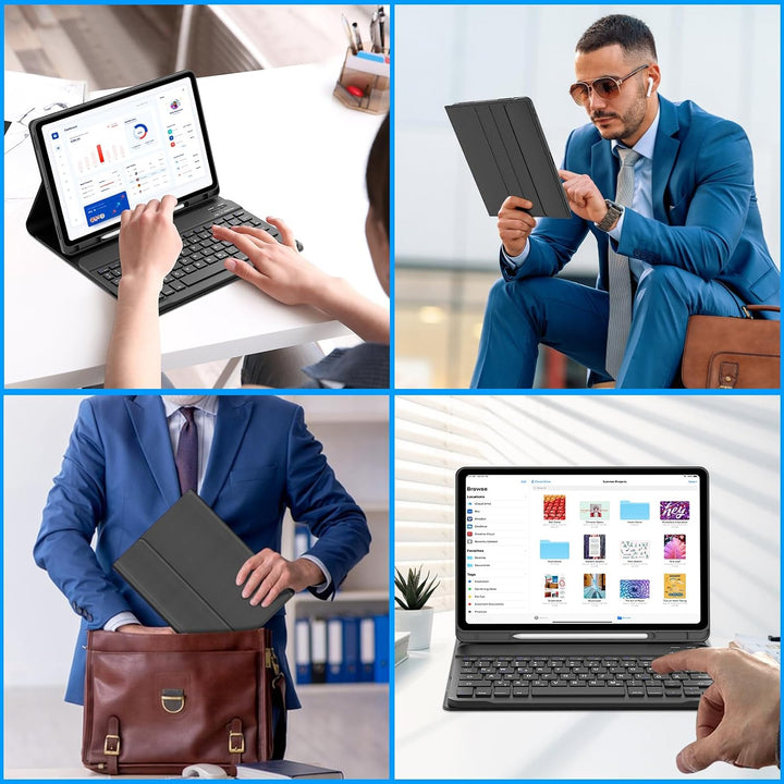 Tastatur für Samsung Galaxy Tab S10 Lite/S10 FE/S9 FE 10.9" &amp; S9 11" | Hülle mit Bluetooth Magnetisc
