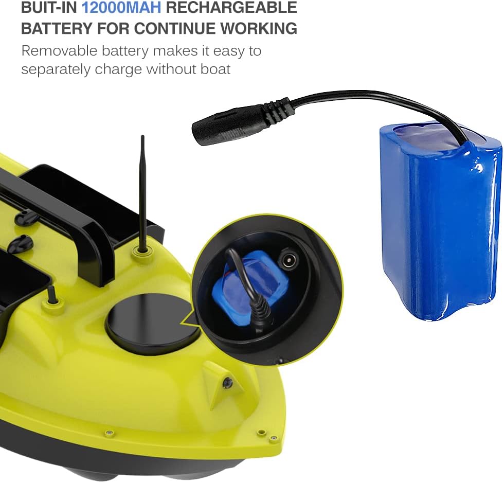 Sunydog D18B 7,4 V Batterieersatz & GPS Fischerköderboot 12000mAh Battery, 12000mAh Battery