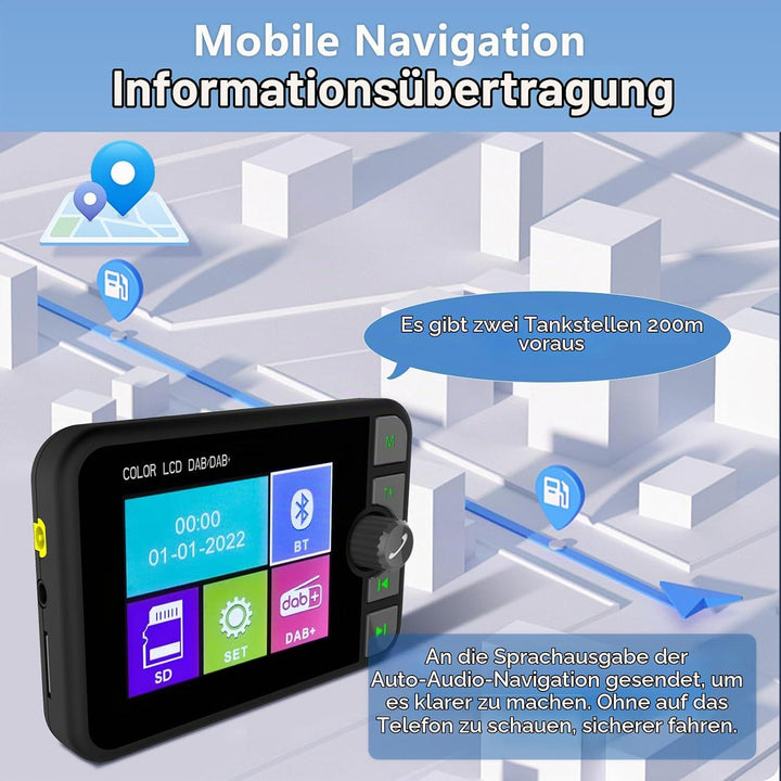Hikity DAB/DAB+ Tragbarer Radio Adapter mit 2.4 Zoll Color Large LCD Display für Android Autoradio m