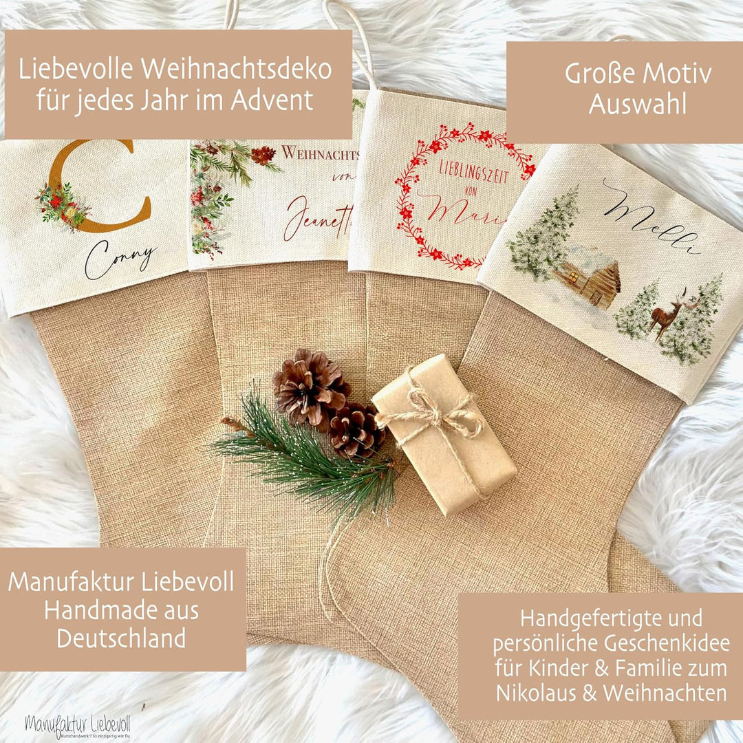 Manufaktur Liebevoll I Nikolausstrumpf Nikolausstiefel personalisiert Kinder Erwachsene Weihnachtsst