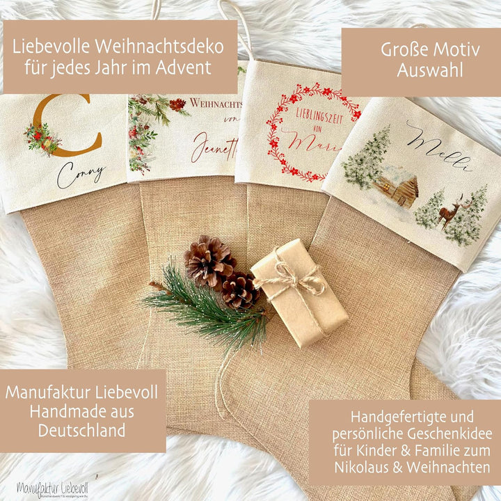 Manufaktur Liebevoll I Nikolausstrumpf Nikolausstiefel personalisiert Kinder Erwachsene Weihnachtsst