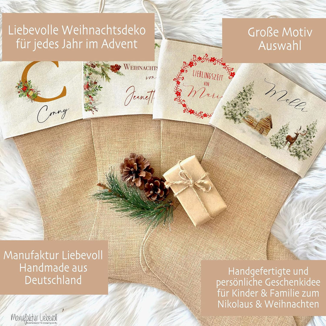 Manufaktur Liebevoll I Nikolausstrumpf Nikolausstiefel personalisiert Kinder Erwachsene Weihnachtsst