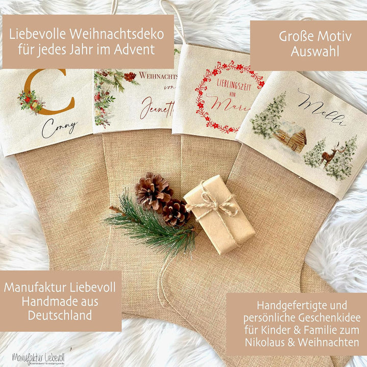 Manufaktur Liebevoll I Nikolausstrumpf Nikolausstiefel personalisiert Kinder Erwachsene Weihnachtsst