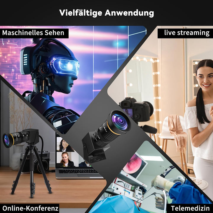 4K Ultra HD HDMI USB Kamera mit 5–50 mm 10-fachem optischem Zoom, Varifokal Objektiv 2160P H.264 H.2