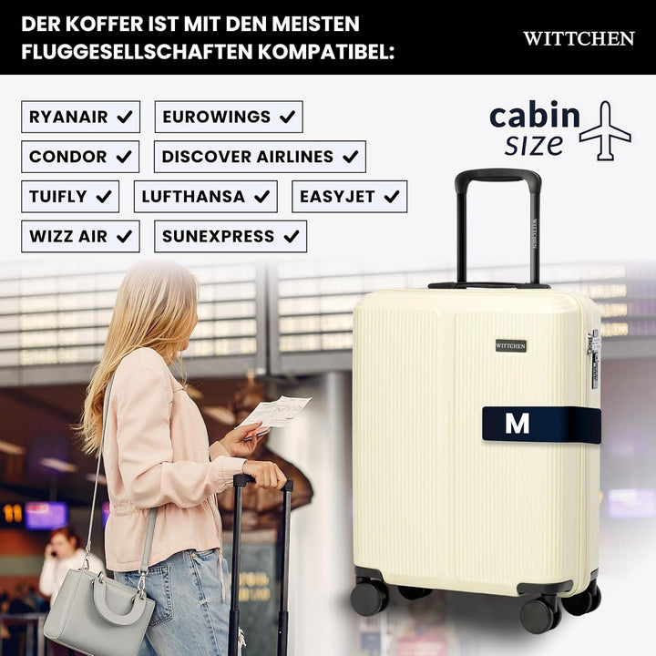 WITTCHEN Stripes Line | Kabinenkoffer 55 × 39 × 20 cm (M) | Hartschale ABS handgepäck Koffer 36 l, 4