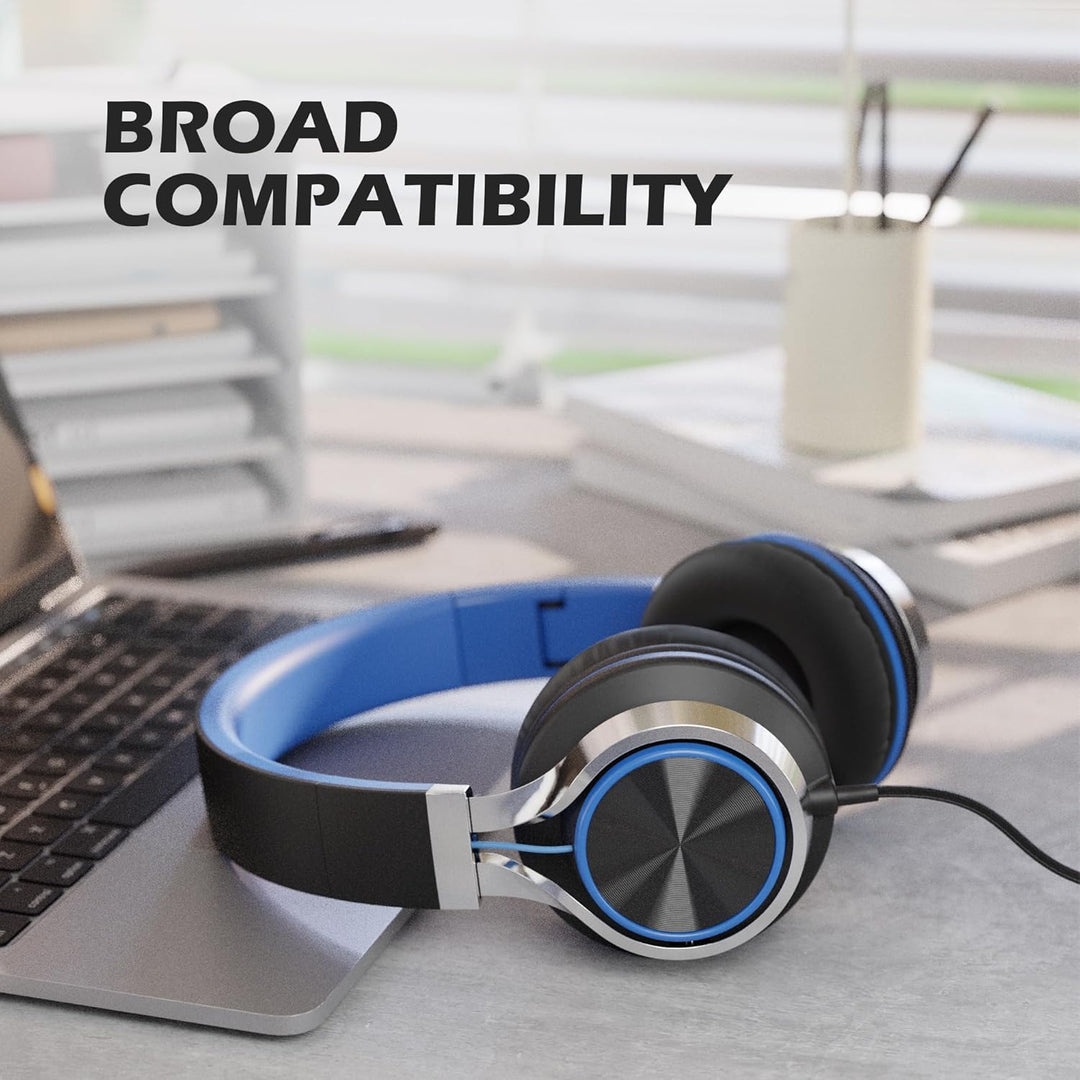 AILIHEN C8 Kopfhörer mit Kabel Mikrofon und Lautstärkeregler Faltbar 3,5mm Headsets On-Ear für Smart