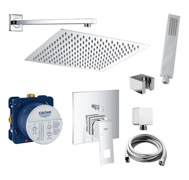 vanvilla Duschsystem mit Unterputz Duscharmatur von Grohe Eurocube Einhandmischer und vanvilla Regen