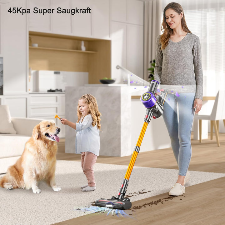 Avalsor 550W/45000Pa Akku Staubsauger, Staubsauger Kabellos mit bis zu 60 Mins Laufzeit, Staubsauger