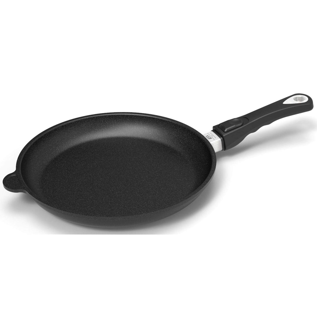 AMT Gastroguss Bratpfanne 28 cm Ø Schwenkpfanne 4 cm hoch, abnehmbarer Stiel, induktionsgeeignet, Lo