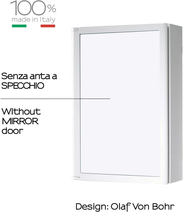 Gedy R&amp;D Design ABS-Badezimmerschrank, 45 x 30 x 14,3 cm, Weiss (ohne Spiegel)