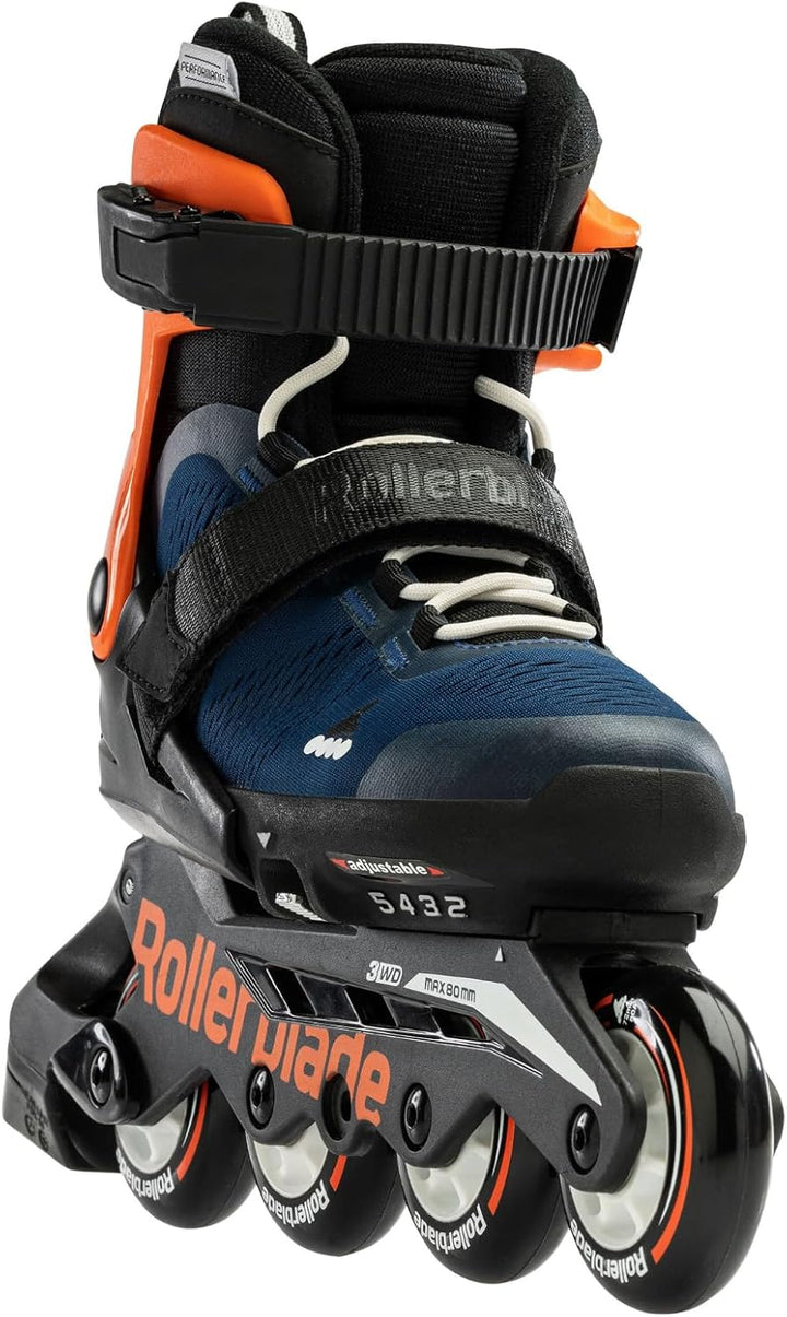 Rollerblade Kinder Microblade Inline-Skate Blu Notte Arancio, Blu Notte Arancio