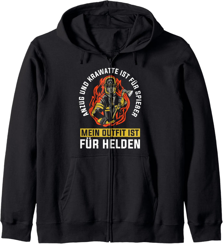 Feuerwehr Feuerwehrauto Geschenk - Flammen Feuerwehrmann Kapuzenjacke